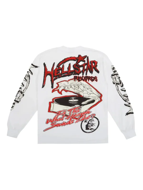 関税込み★HELLSTAR★Records 長袖 ホワイト Tシャツ Hellstar Records Long Sleeves T-Shirt 'White' HSRLS510