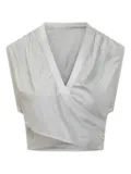 IRO metallic wrap top - Grey