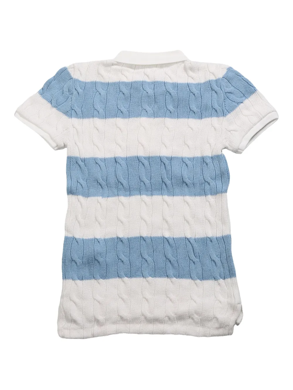 Polo Ralph Lauren striped cable-knit polo shirt Wit