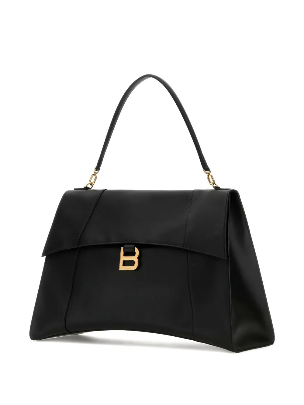 Balenciaga Hourglass leren handtas met structuur Zwart