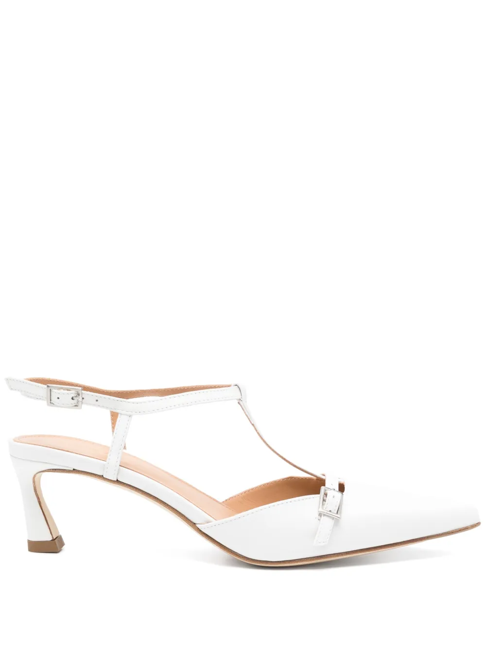 Chantal 50mm leather pumps White