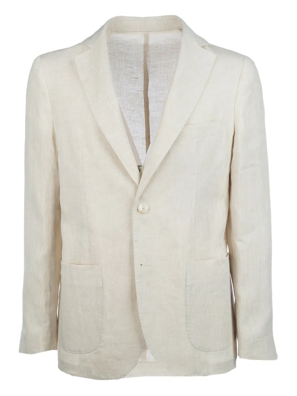 linen single-breasted blazer