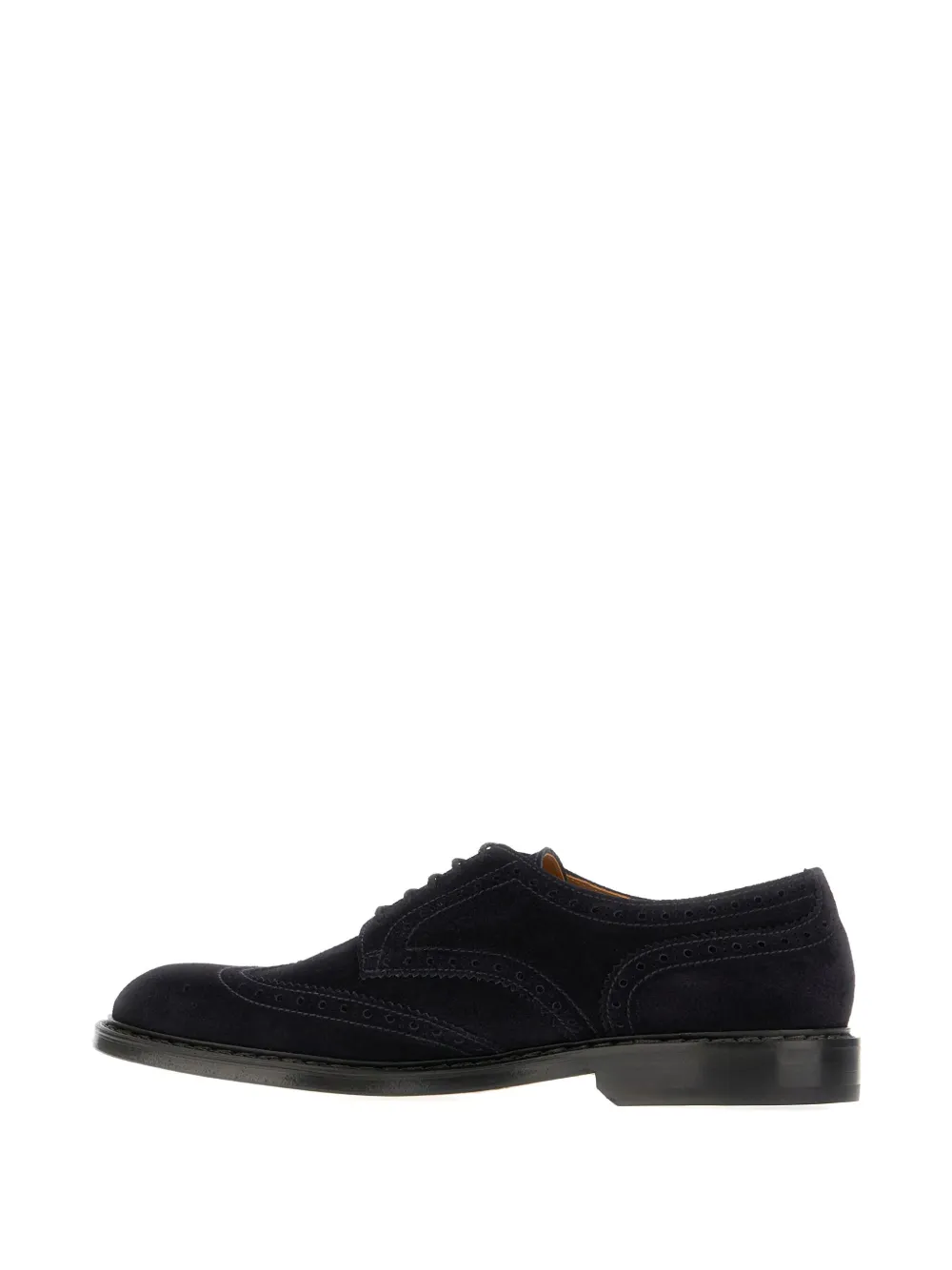 Doucal's brogue-detail suede oxford shoes Black
