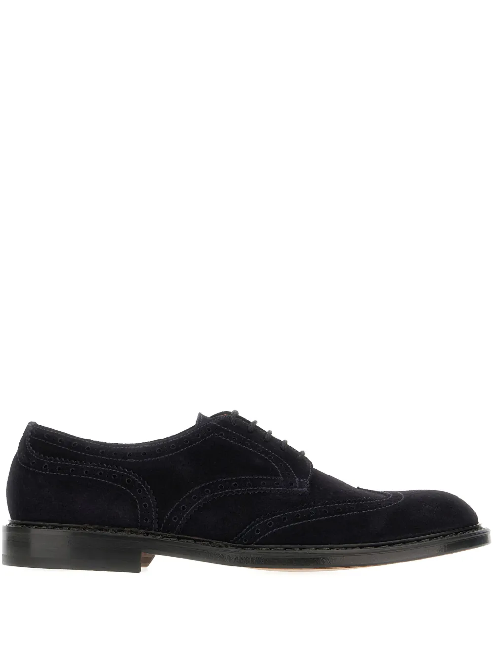Doucal's brogue-detail suede oxford shoes Black