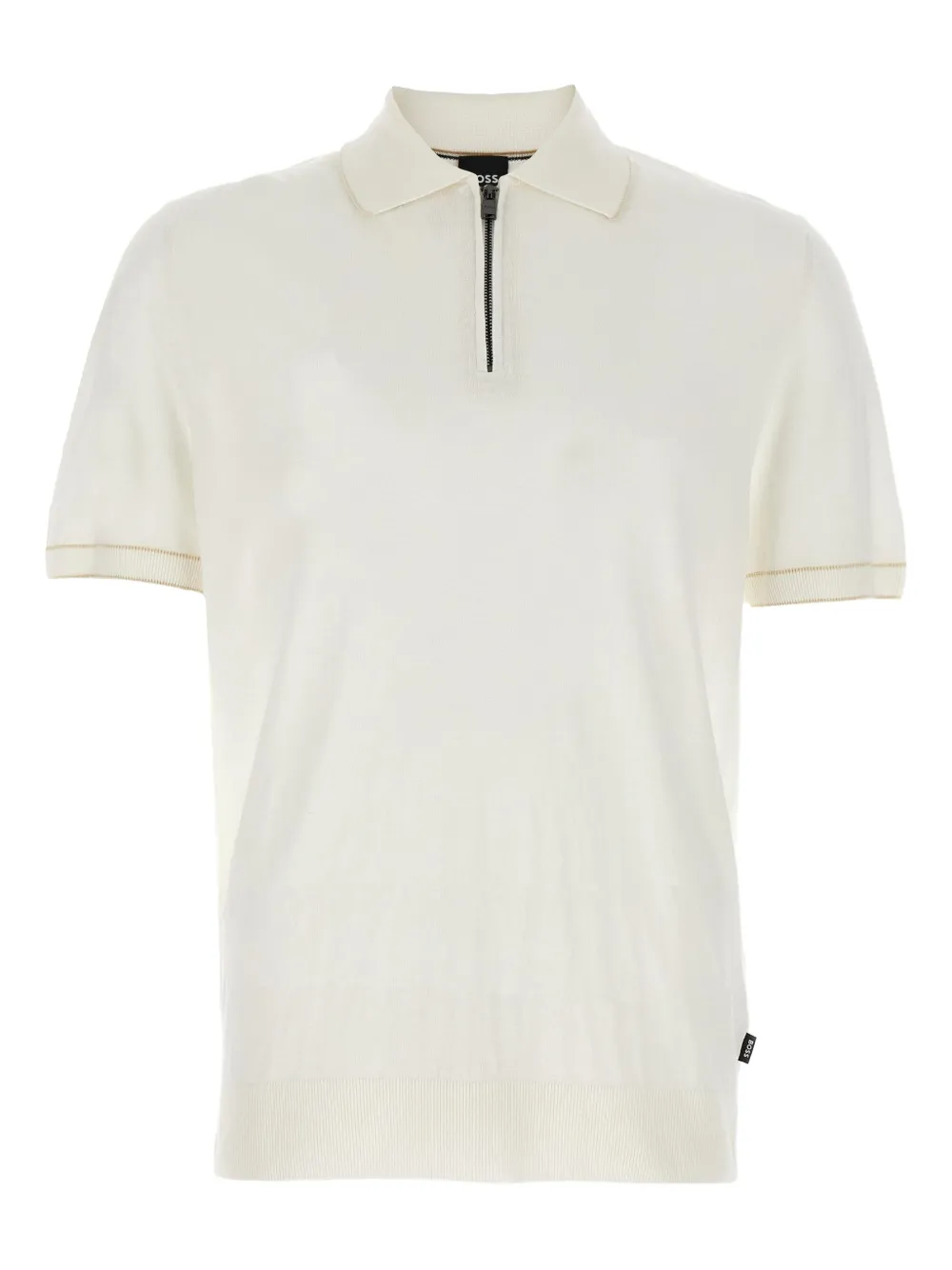 BOSS Jiovanotto poloshirt met korte mouwen en rits Wit