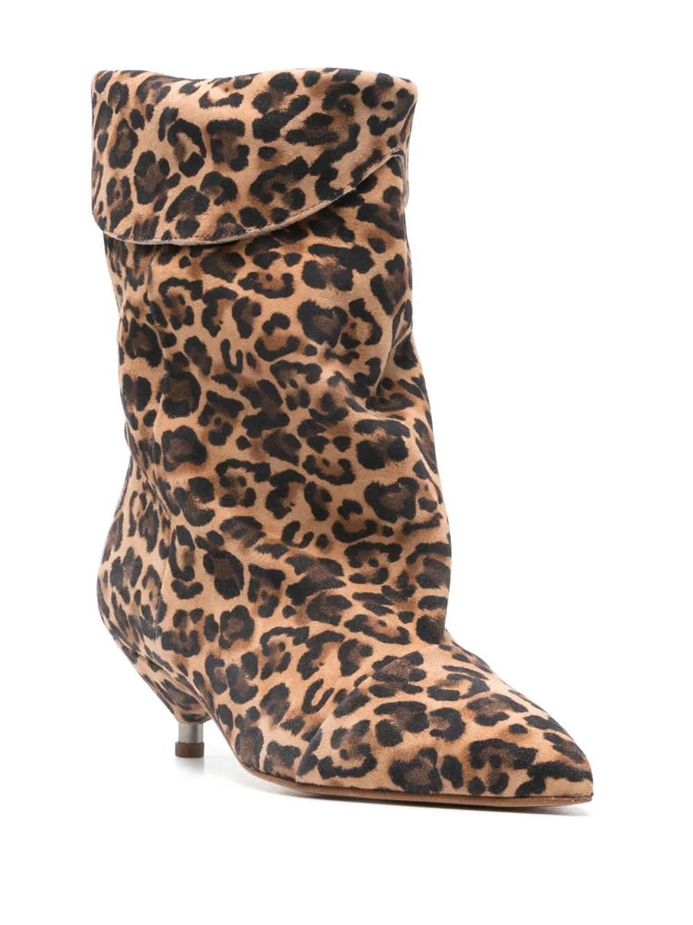 Gisel Moire Miriam Low Heels Ankle Boots In Brown