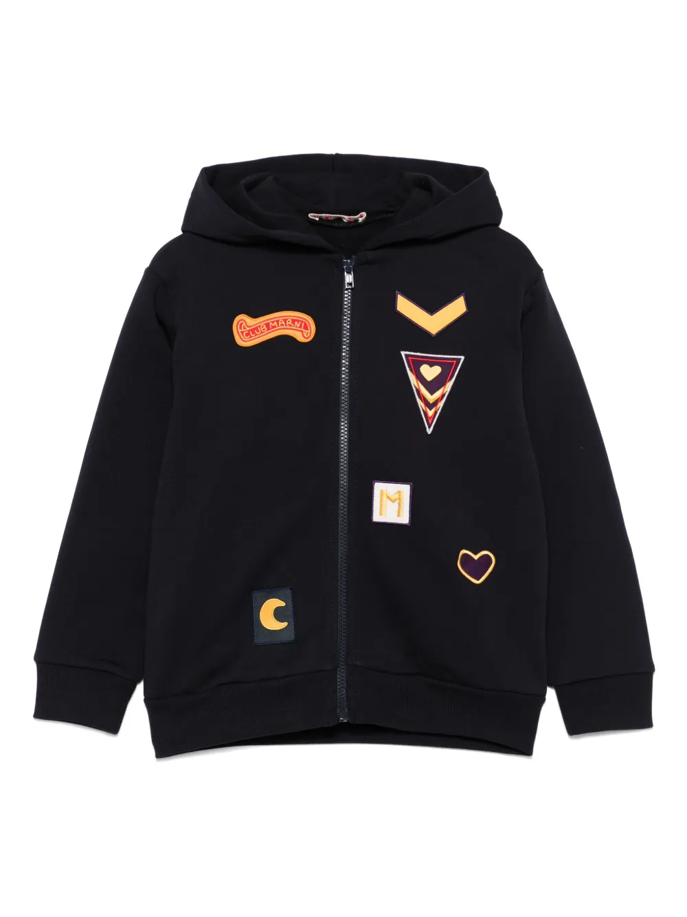 Marni Kids Katoenen hoodie met patch Blauw