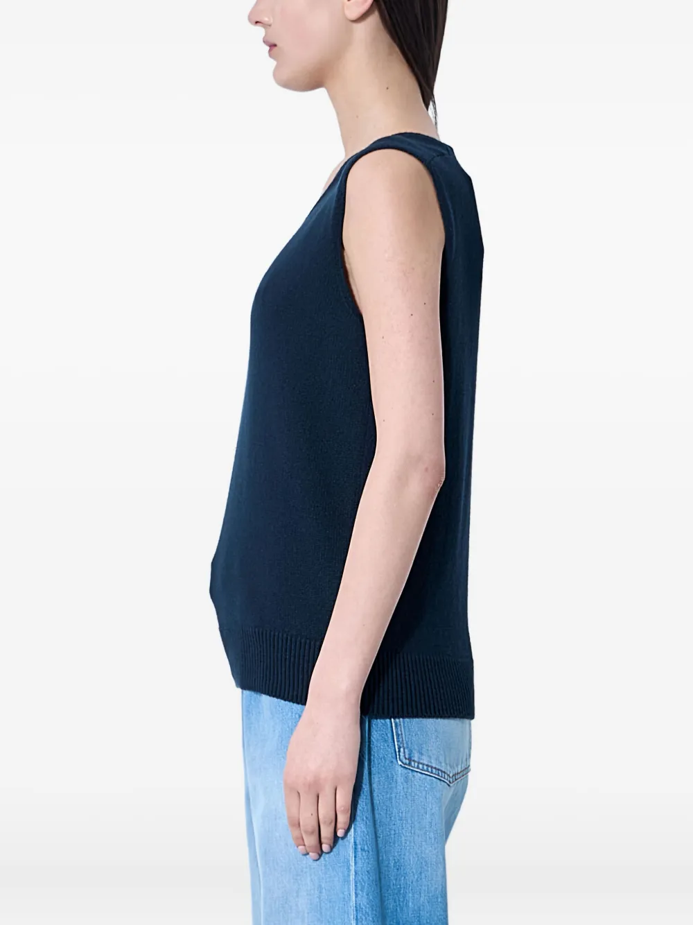 The Row V-neck vest Blauw