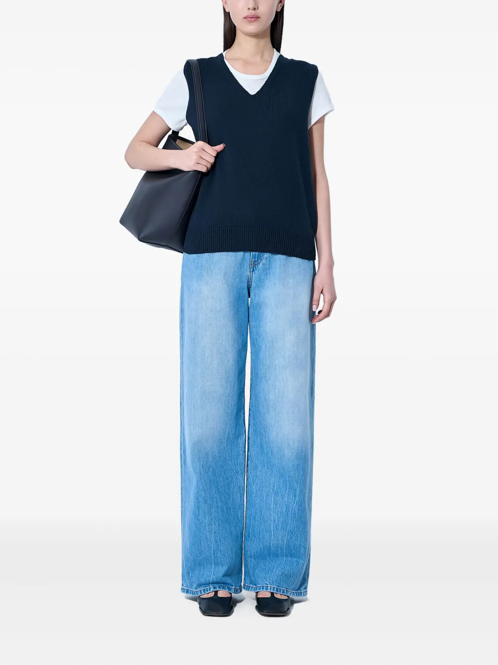 The Row V-neck vest Blauw