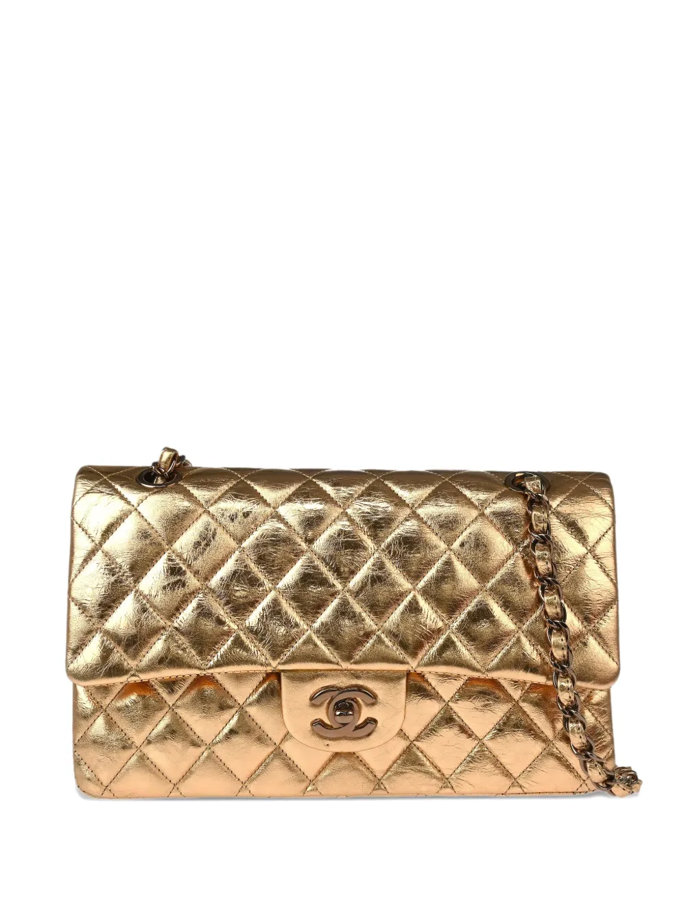 CHANEL Pre-Owned 2008 pre-owned mittelgroße Schultertasche mit Double Flap | Gold | Image 1