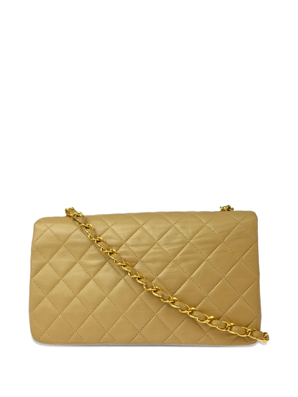 Pre-owned Chanel 1990 Small Full Flap Shoulder Bag In Neutrals