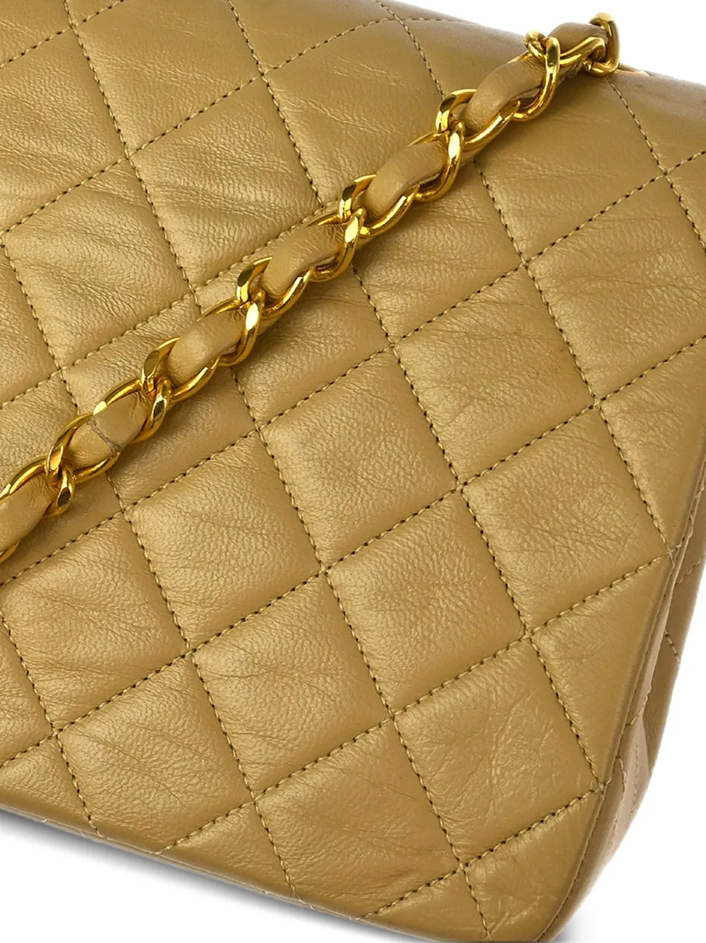 Pre-owned Chanel 1990 Small Full Flap Shoulder Bag In Neutrals