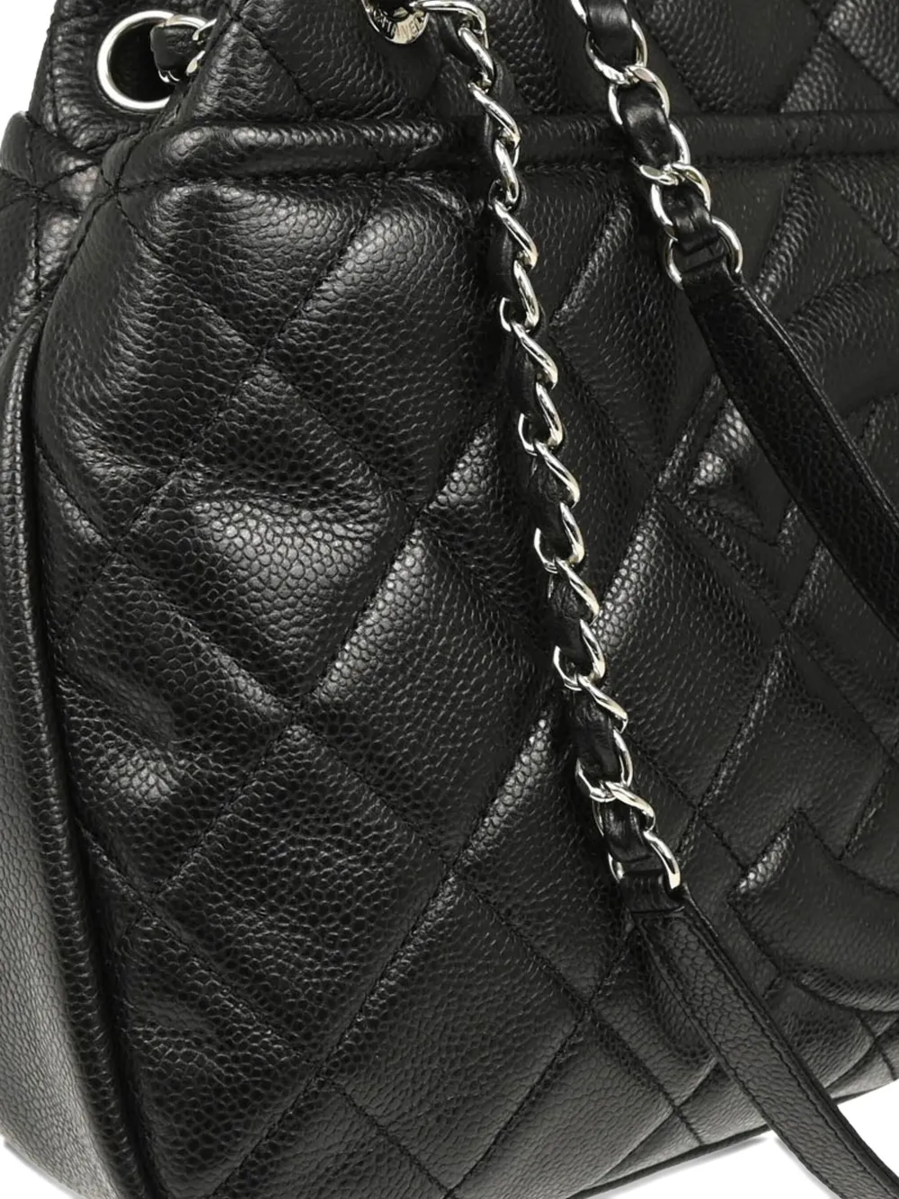 Pre-owned Chanel 2013 Chain Tote Bag In Black