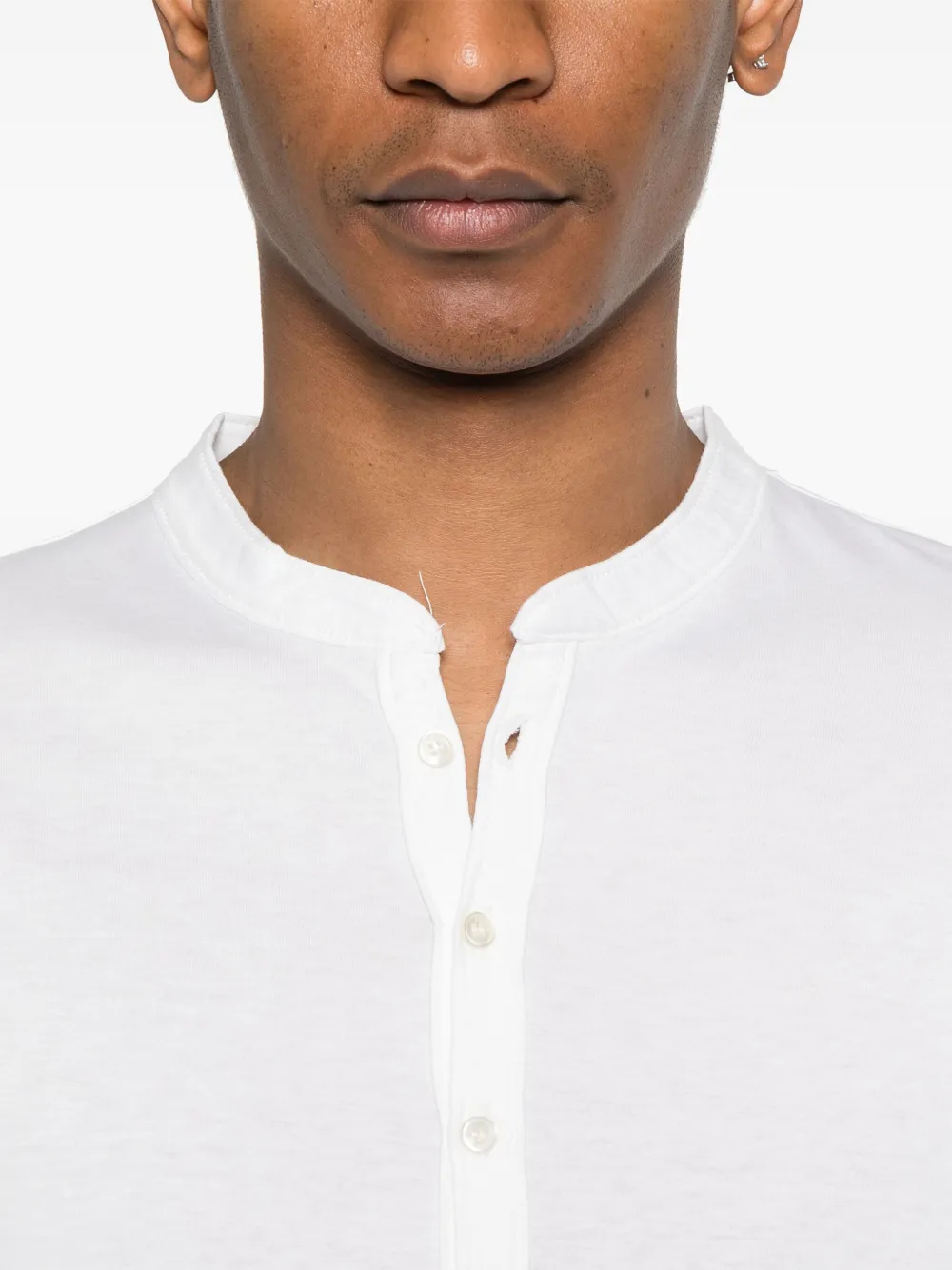Laneus Button-up T-shirt Wit