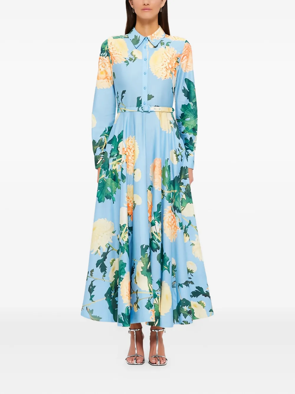 Leo Lin Zara midi-jurk Blauw