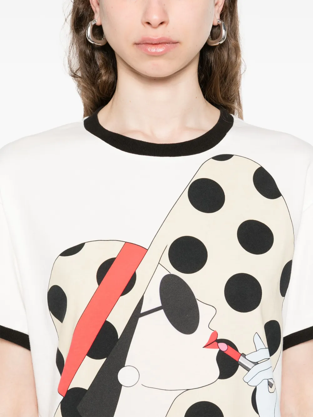 alice + olivia Evan Staceface T-shirt Wit