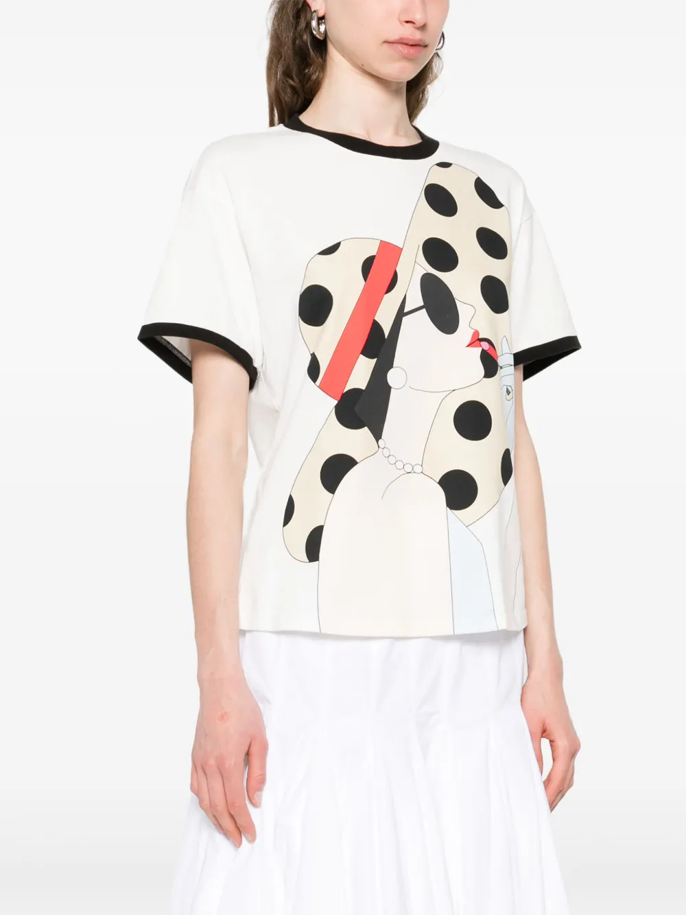 alice + olivia Evan Staceface T-shirt Wit