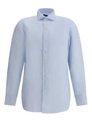 Tシャツ・カットソー FINAMORE 1925 NAPOLI COTTON SHIRT NAPOLI classic regular cotton shirt with Ustica collar