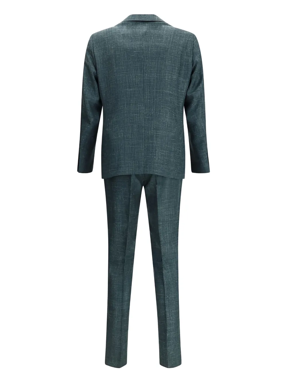 Gi Capri Textured Two-button Suit In Green
