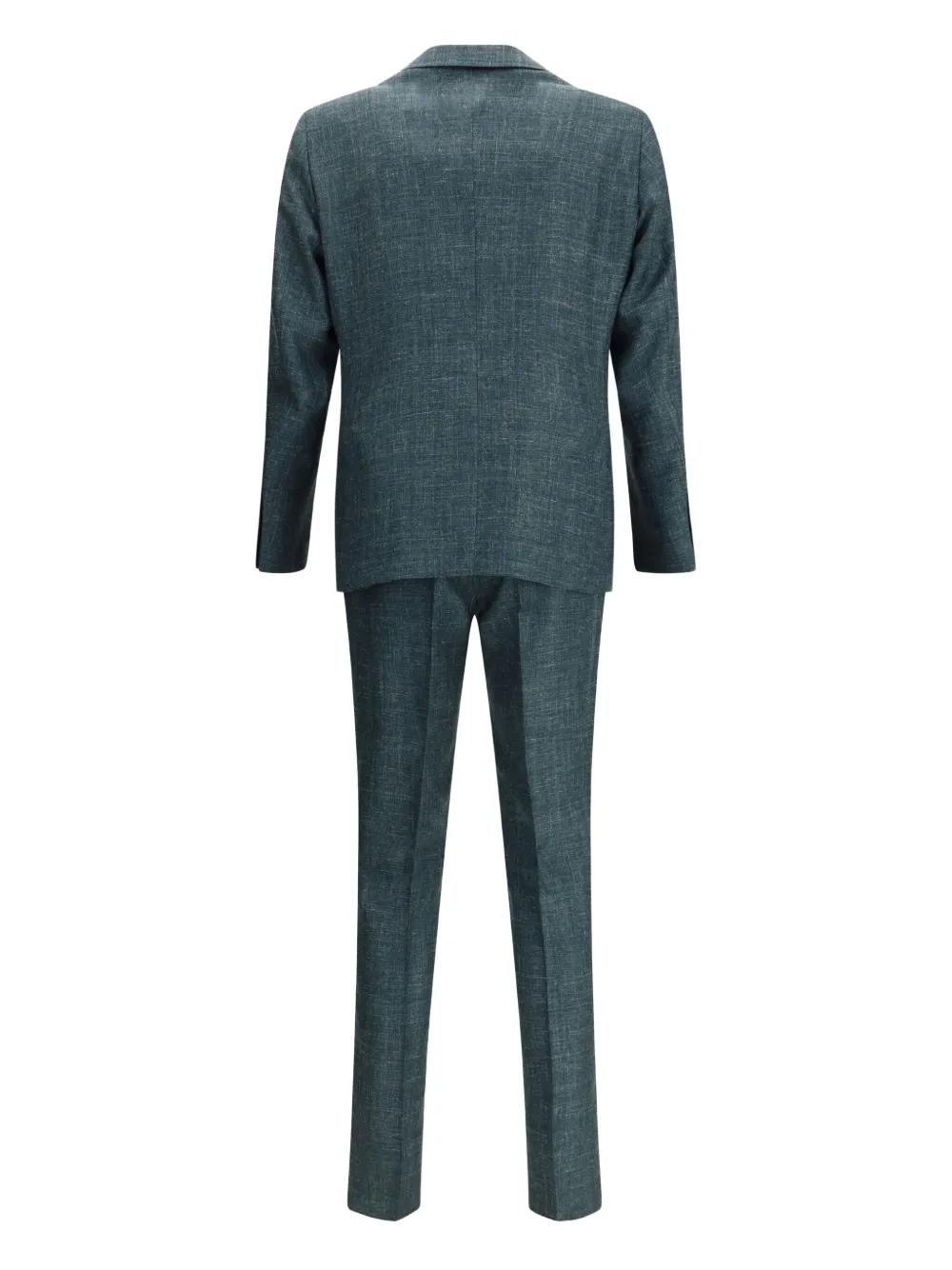 Gi Capri Textured Two-button Suit In Green