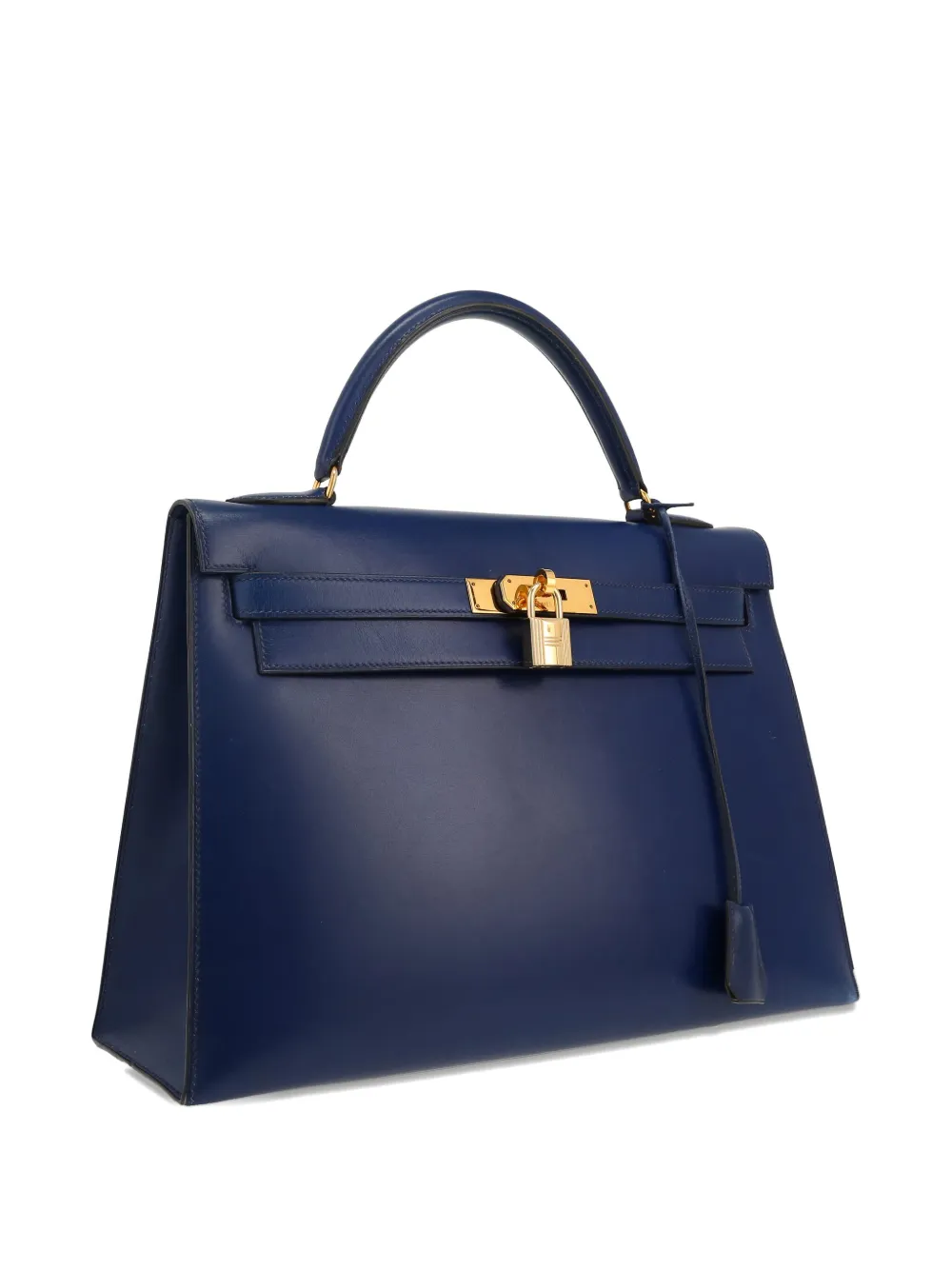 Pre-owned Hermes 1991 Kelly 32 Handbag In Blue