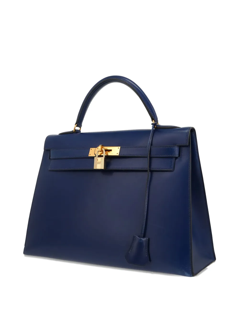 Pre-owned Hermes 1991 Kelly 32 Handbag In Blue