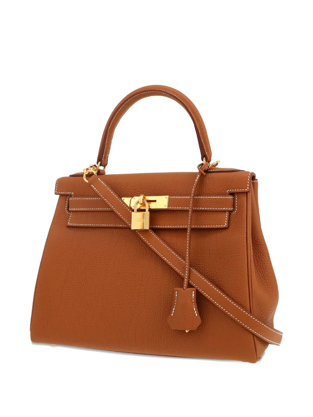Pre-owned Hermes Kelly 28 Two-way Handbag In Brown