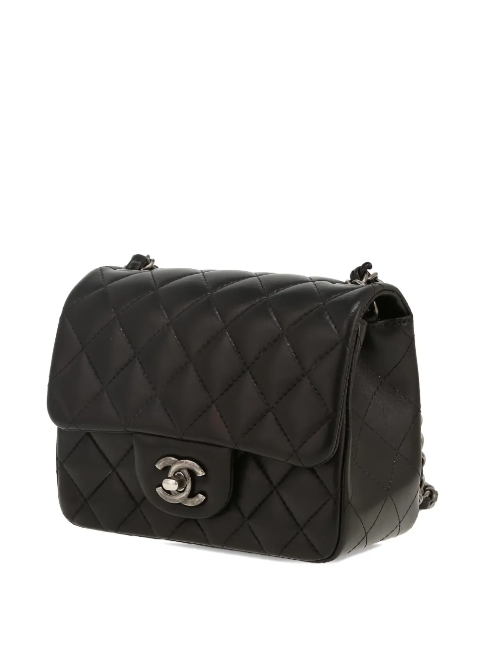 Pre-owned Chanel Mini Carré Shoulder Bag In Black
