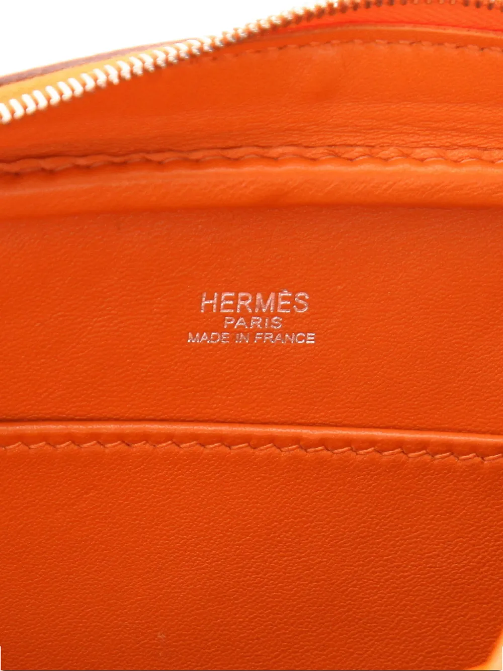 Pre-owned Hermes 2009 Mini Plume Handbag In Orange