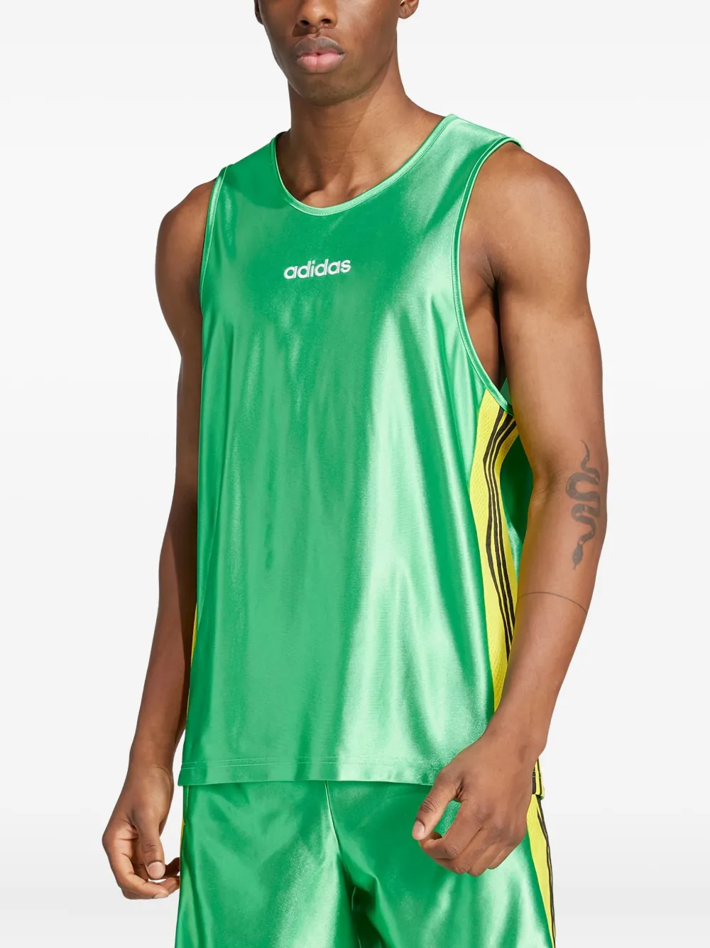 Adidas logo-print tank top - Groen