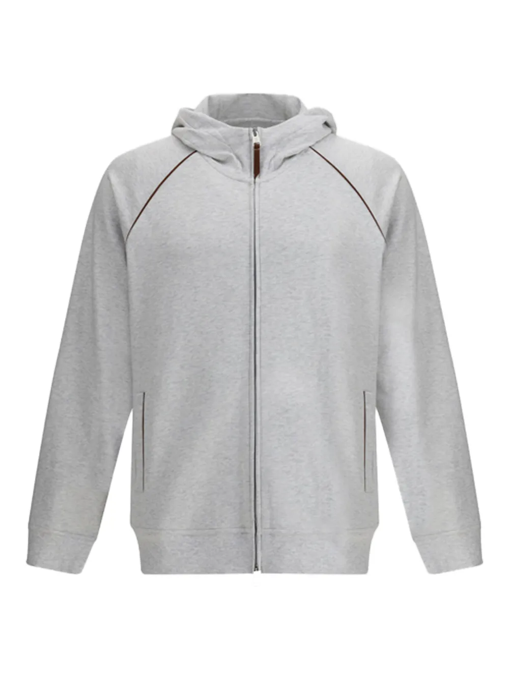 Brunello Cucinelli Hoodie met rits Grijs