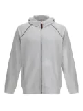Brunello Cucinelli hooded zip-up hoodie - Grey