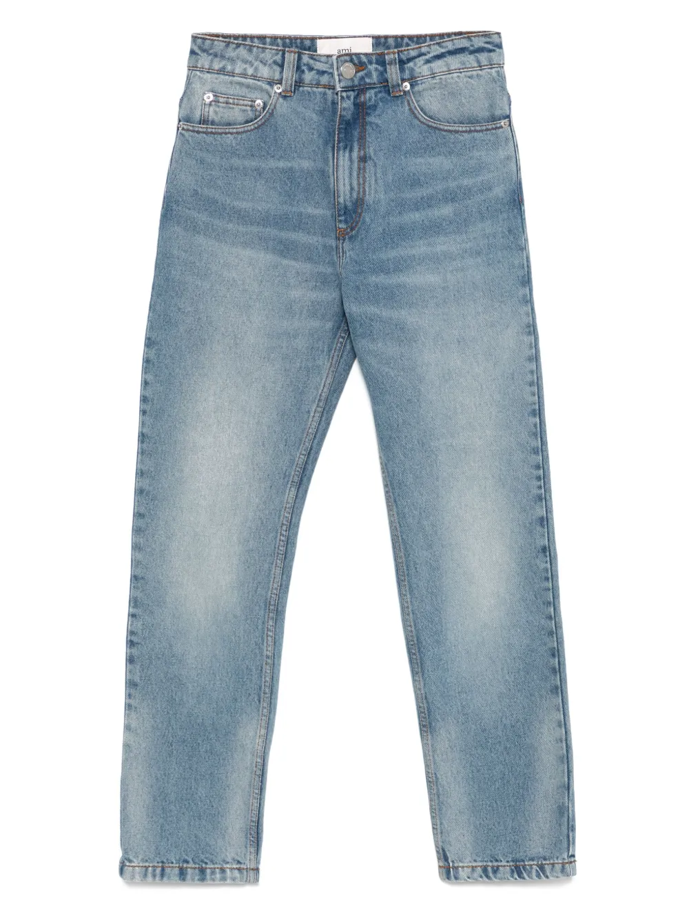 AMI Paris Jeans met logopatch Blauw
