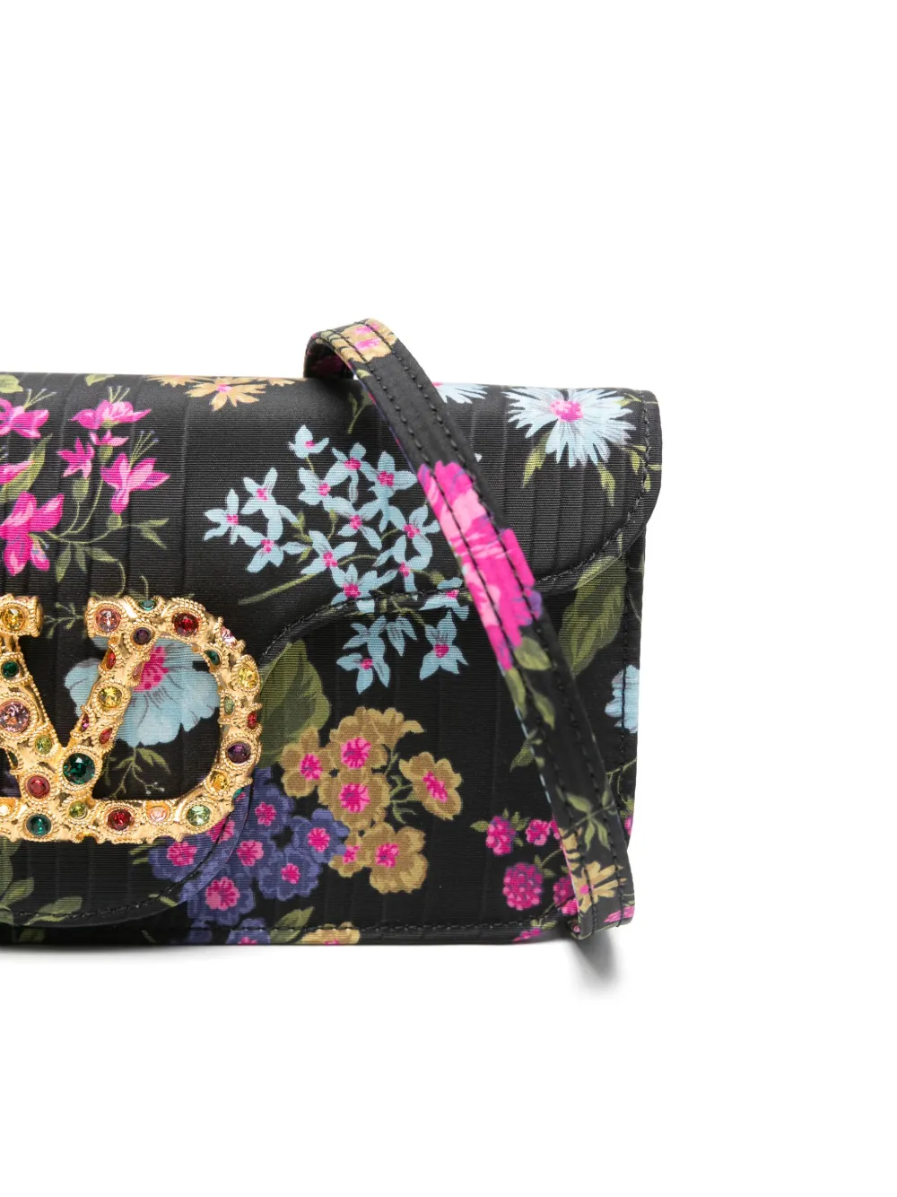 Valentino Garavani Clutch met bloemenprint Zwart