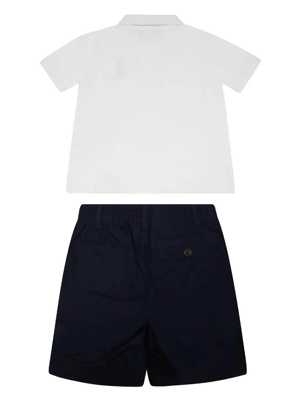 POLO RALPH LAUREN KIDS Katoenen poloshirt en shorts Wit