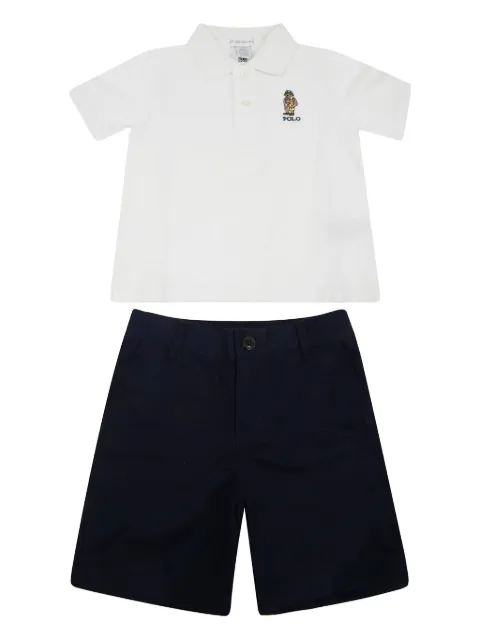 POLO RALPH LAUREN KIDS cotton polo shirt and shorts set