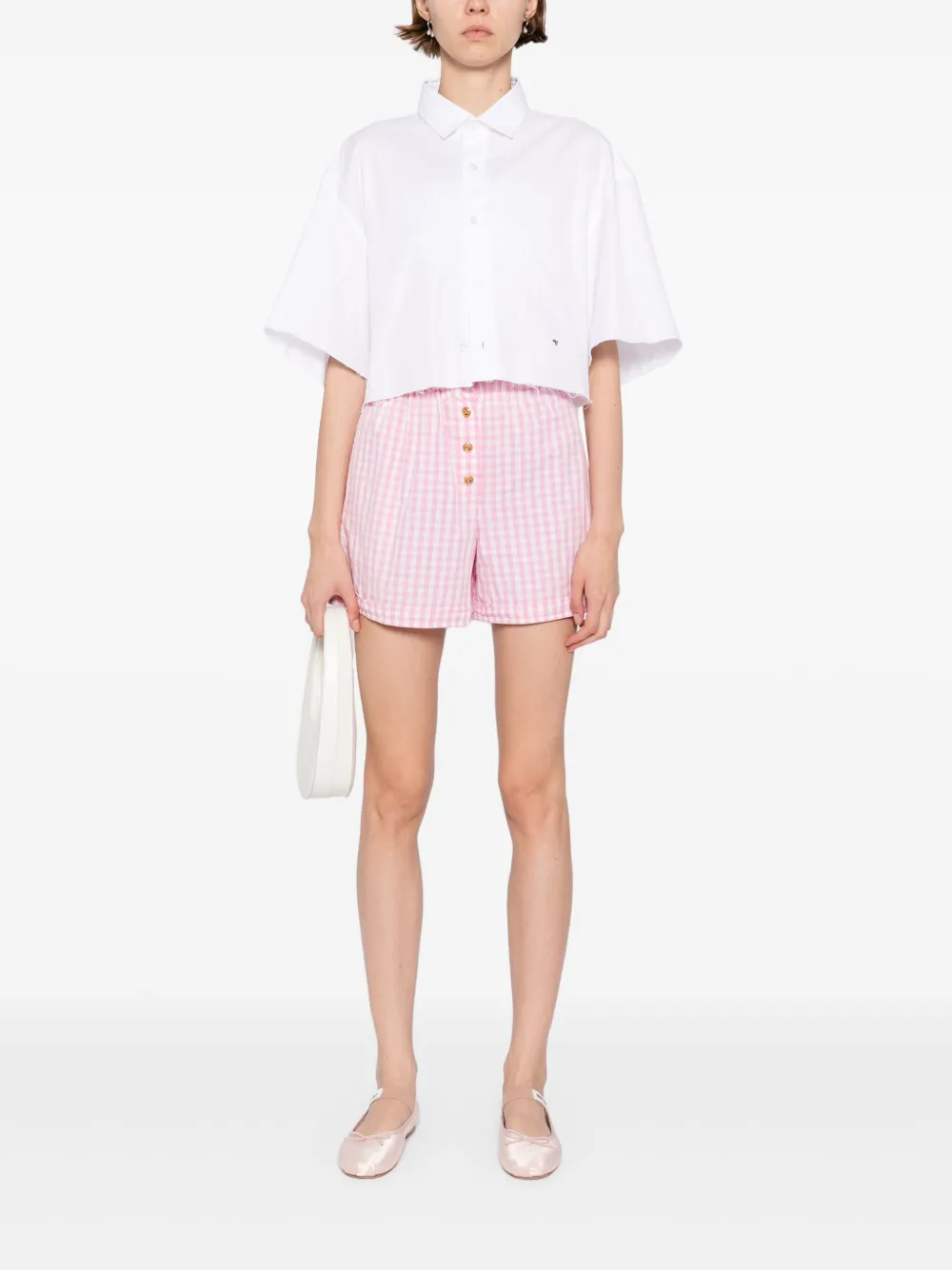 CHANEL Pre-Owned 1999-2000s checked shorts - Roze