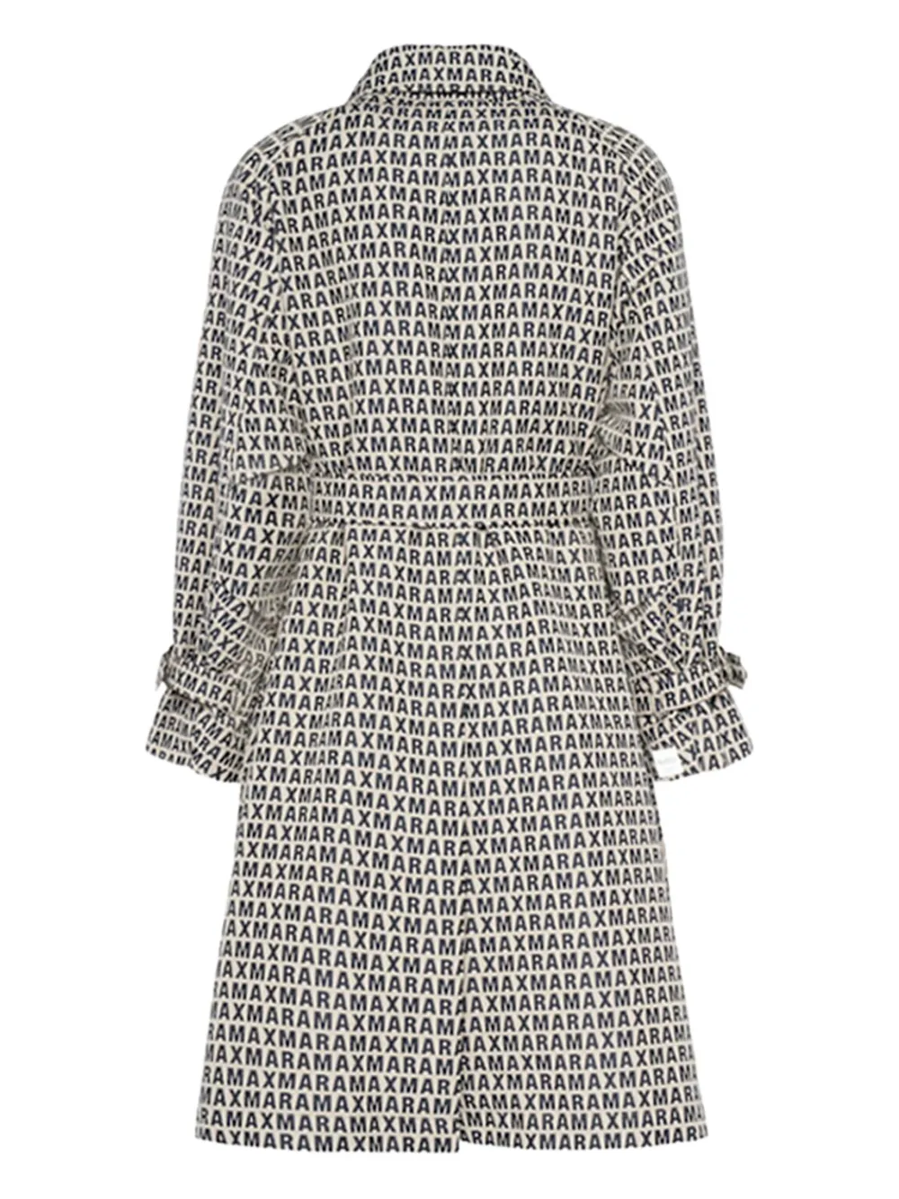 Max Mara logo-print belted raincoat Wit