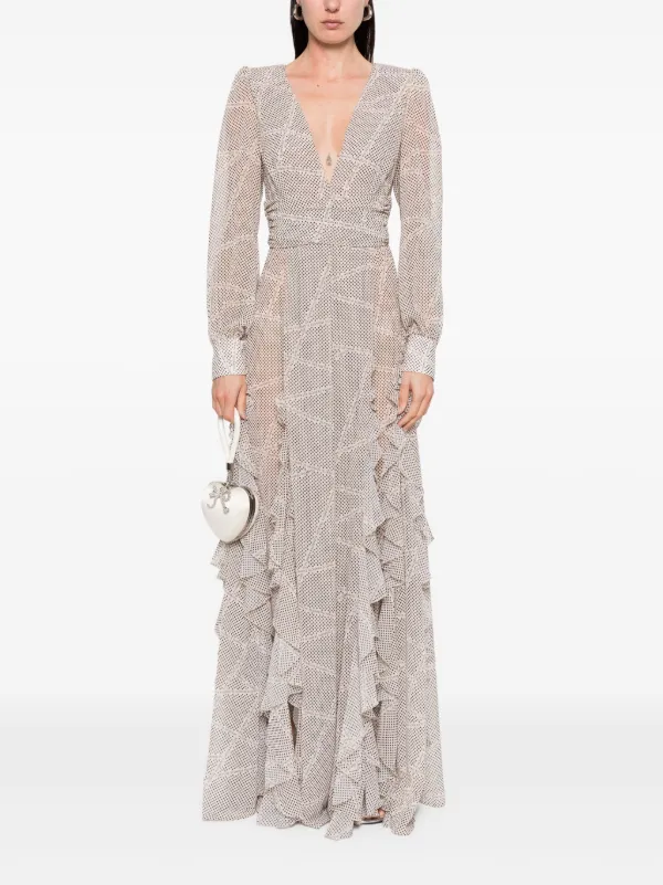Elisabetta Franchi polka-dot Maxi Dress | Neutrals | FARFETCH