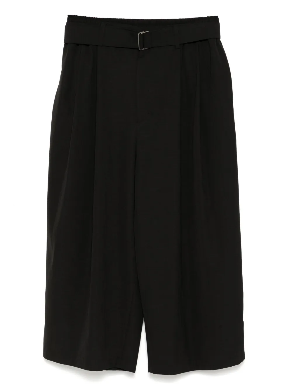 SONGZIO Cropped broek met wijde pijpen en ceintuur Zwart