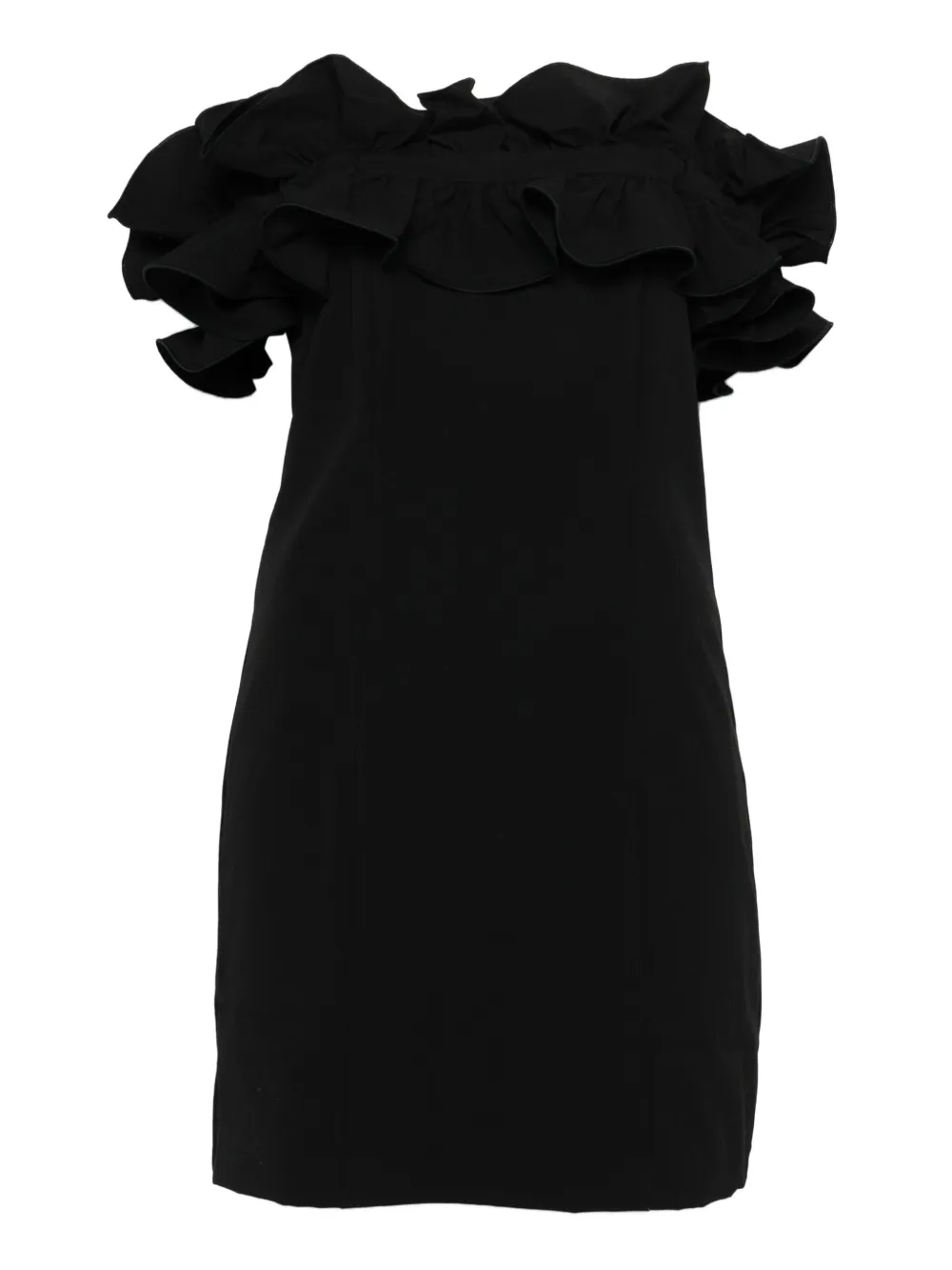 ROTATE BIRGER CHRISTENSEN Mini-jurk met ruches Zwart