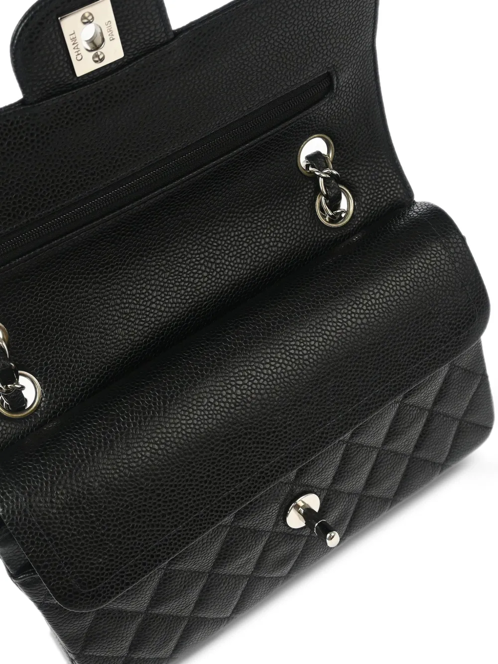 Pre-owned Chanel 2000 Medium Double Flap Shoulder Bag In Black
