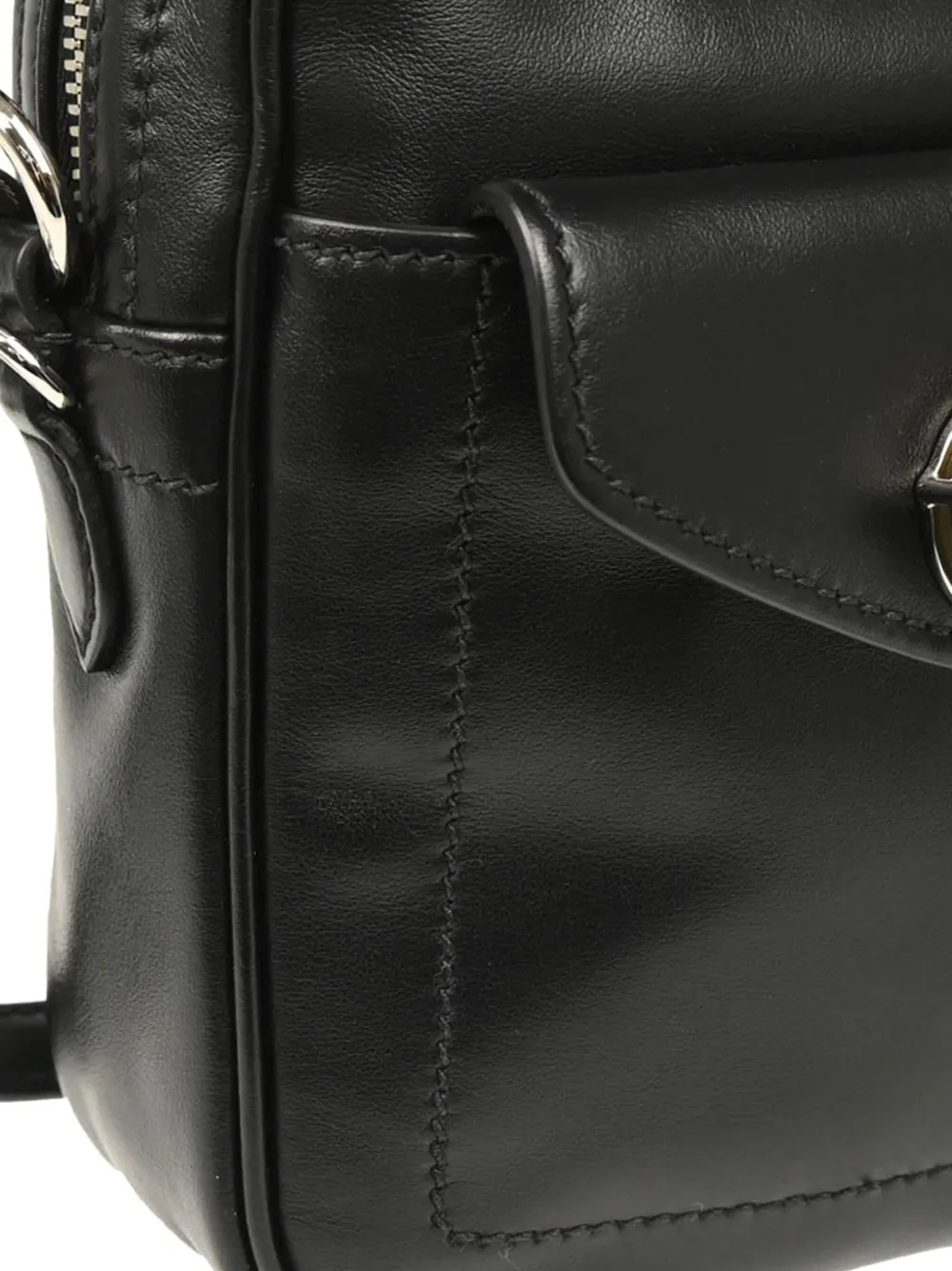Pre-owned Miu Miu 2010s Solitaire Crystal-embellished Camera Bag In Black