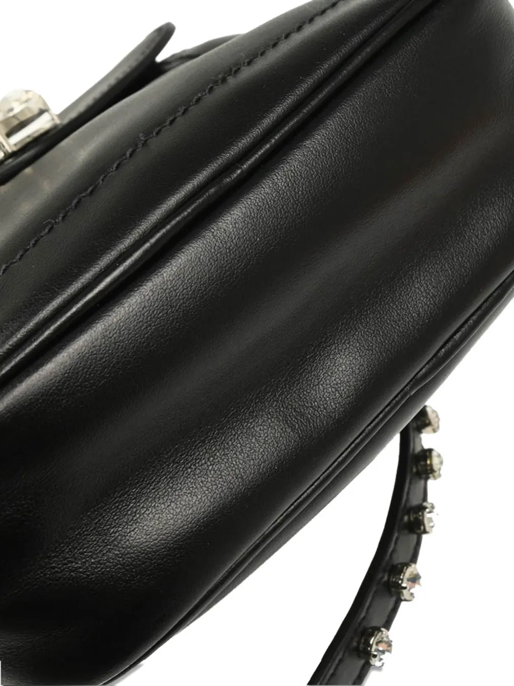 Pre-owned Miu Miu 2010s Solitaire Crystal-embellished Camera Bag In Black