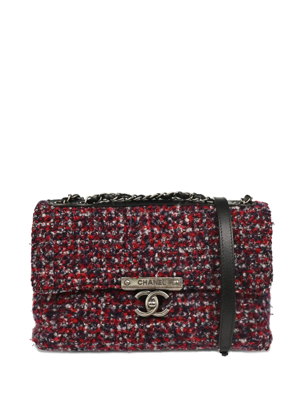 CHANEL Pre-Owned 2015 Tweed Single Flap shoulder bag | Red | Image 1