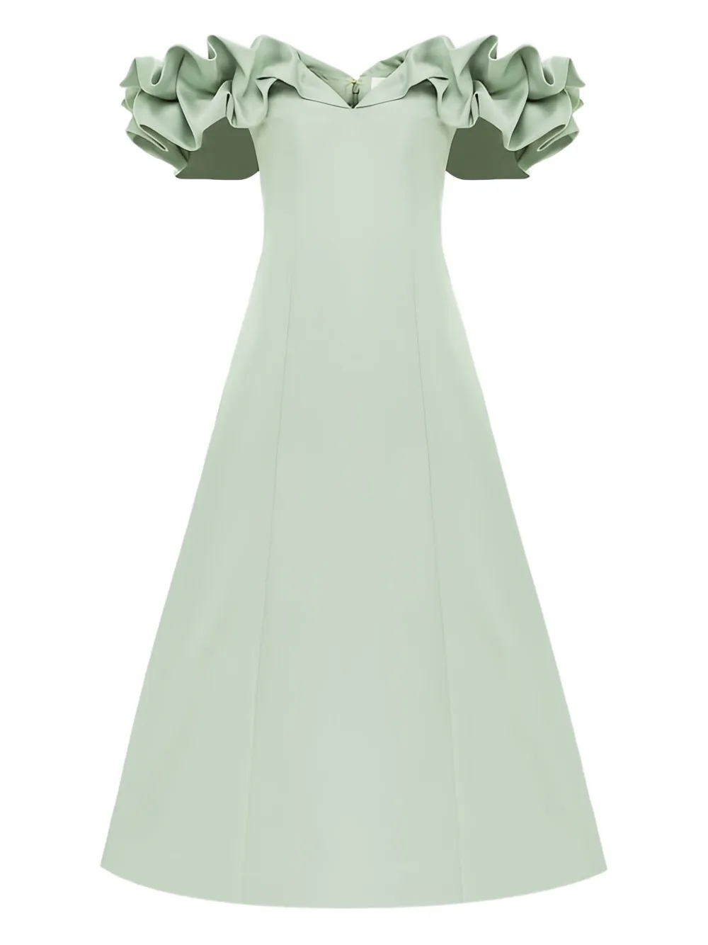 Leo Lin Midi-jurk met ruches Groen