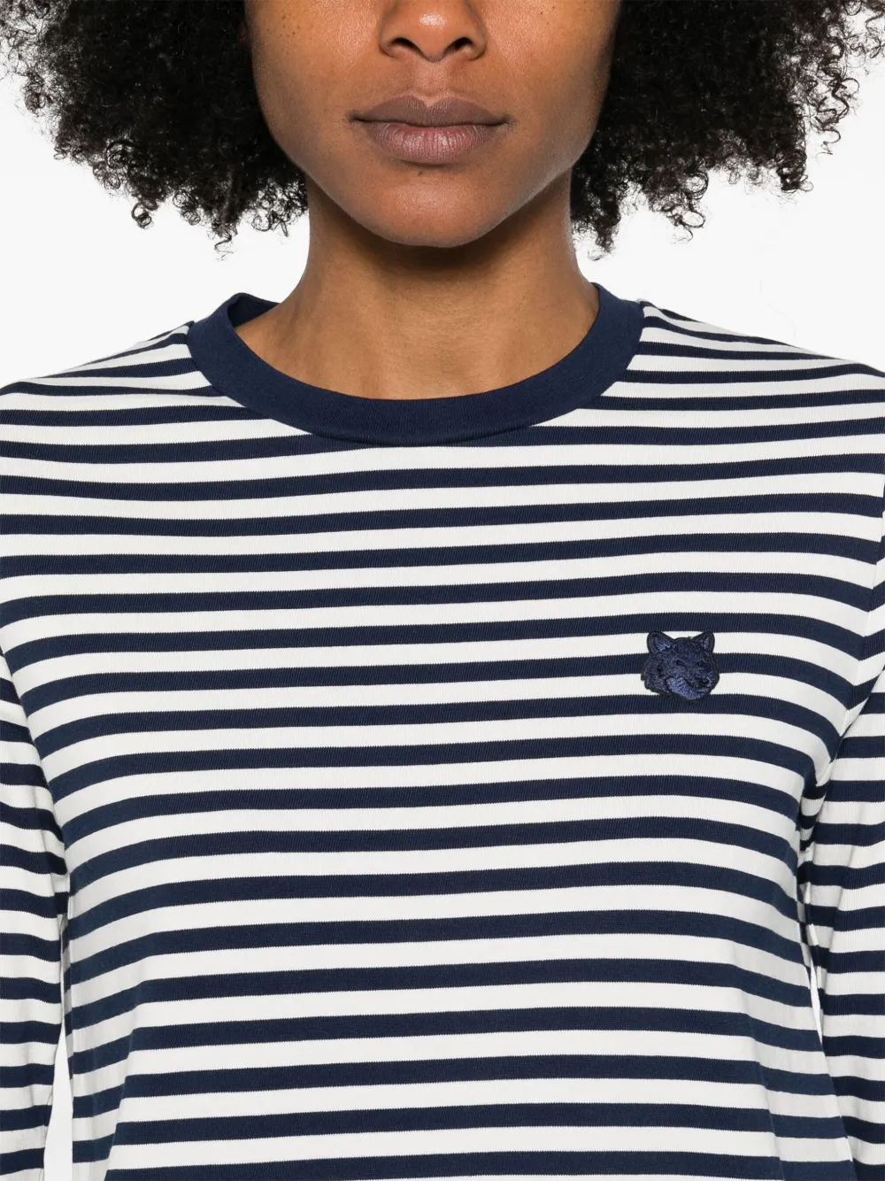 Shop Maison Kitsuné Striped T-shirt In Blue