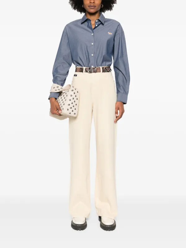 Maison Kitsuné Fox-patch Shirt | Blue | FARFETCH