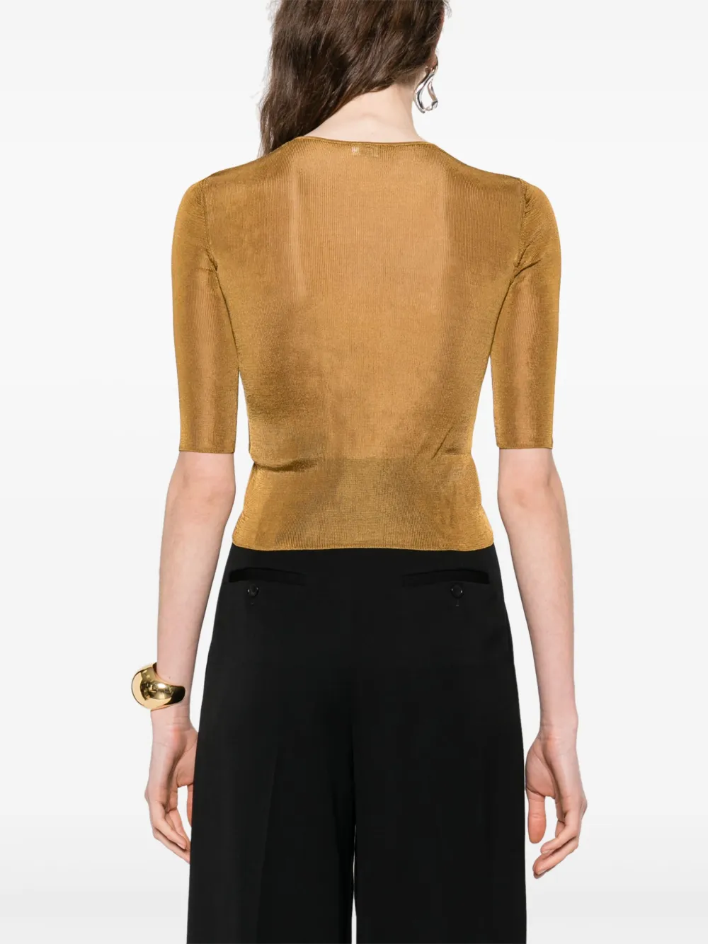 Saint Laurent Cassandre gebreide top Bruin