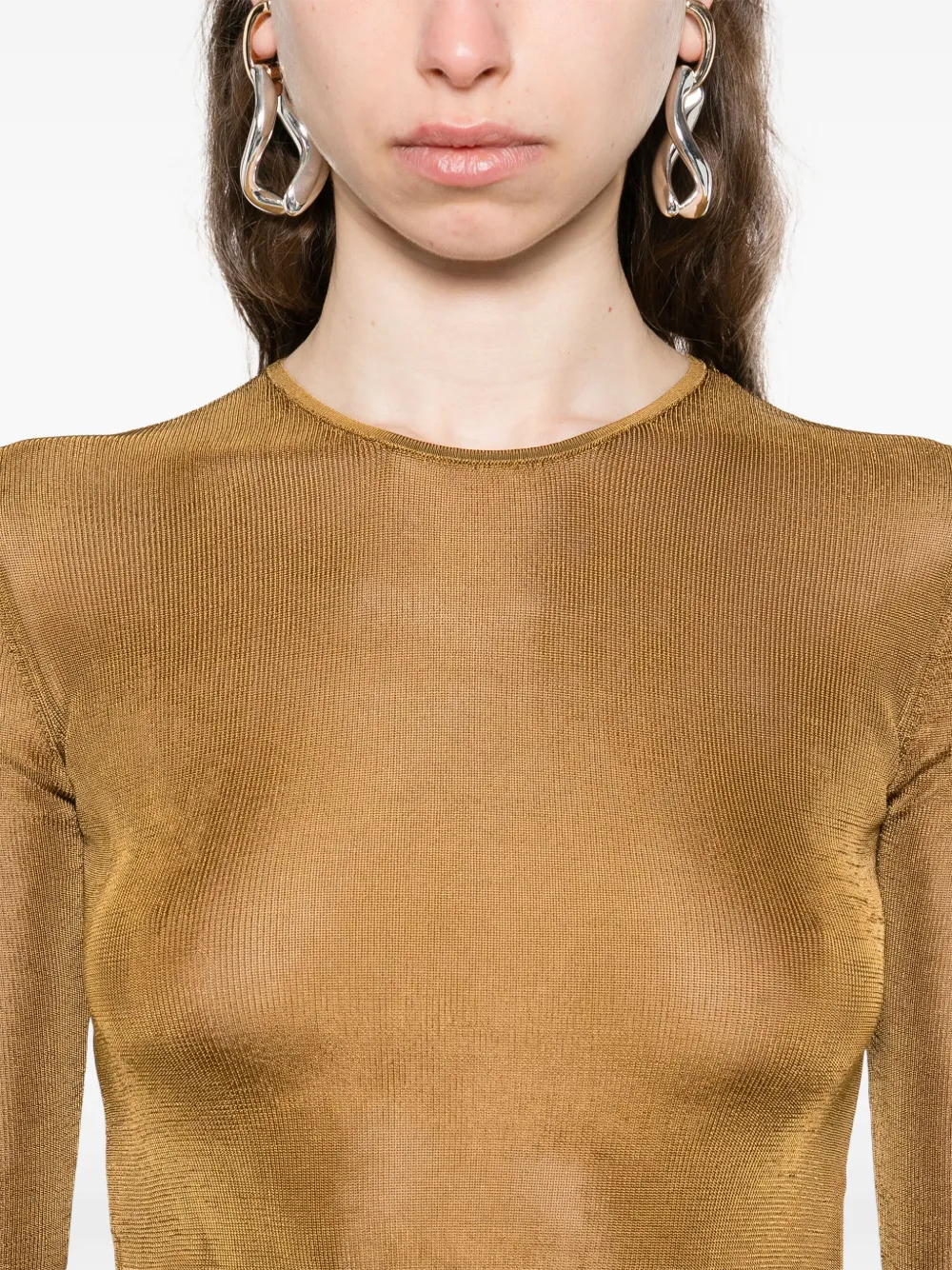Saint Laurent Cassandre gebreide top Bruin